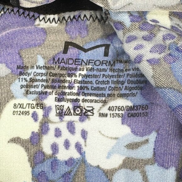 Maidenform Women's Size XL 8 Panty Boyshort Fabulous Fit Floral Blue New - Picture 5 of 8